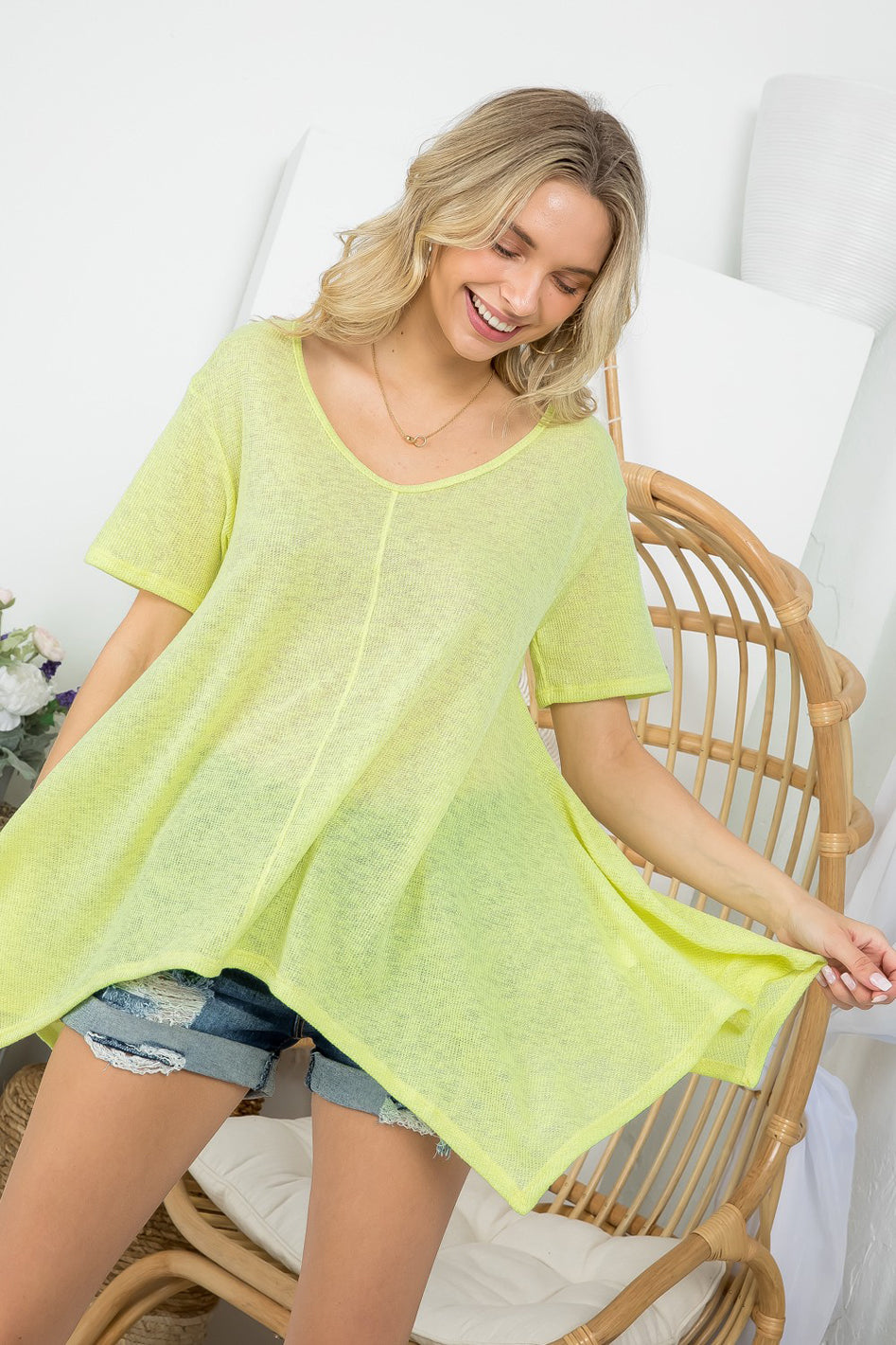 SOLID LOW GAUGE TUNIC TOP