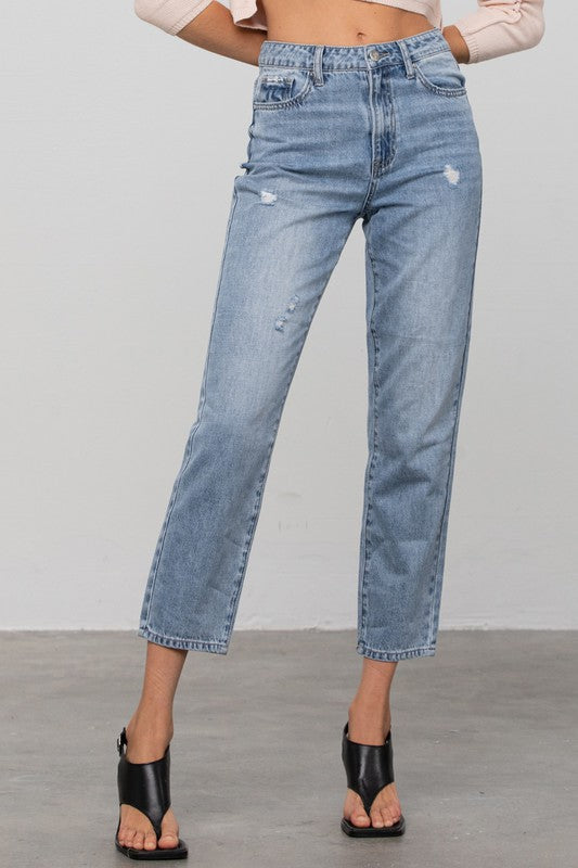 High Waist Straight Jeans