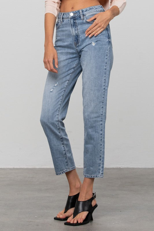 High Waist Straight Jeans