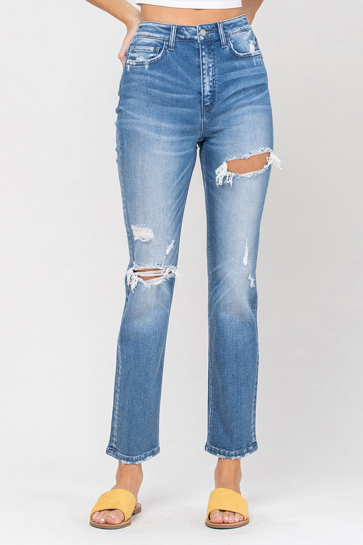 Super High Rise Distressed Straight - Azoroh