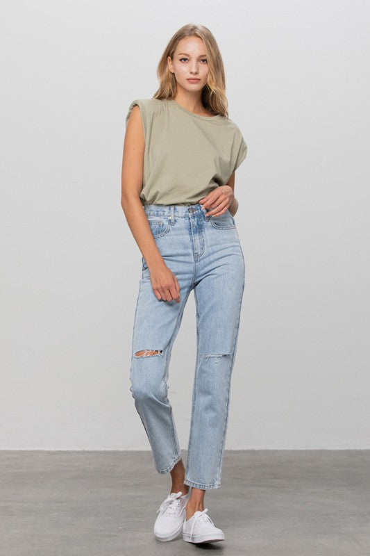 HIGH WAIST PREMIUM TAPERED JEANS