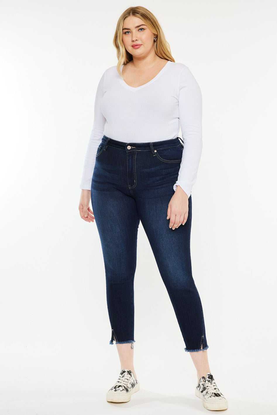 Plus High Rise Ankle Skinny Jeans - Azoroh