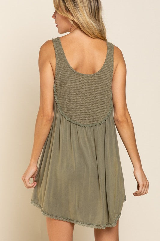 Perfect Flowy Fit Thermal Knit Paneled Tank Top