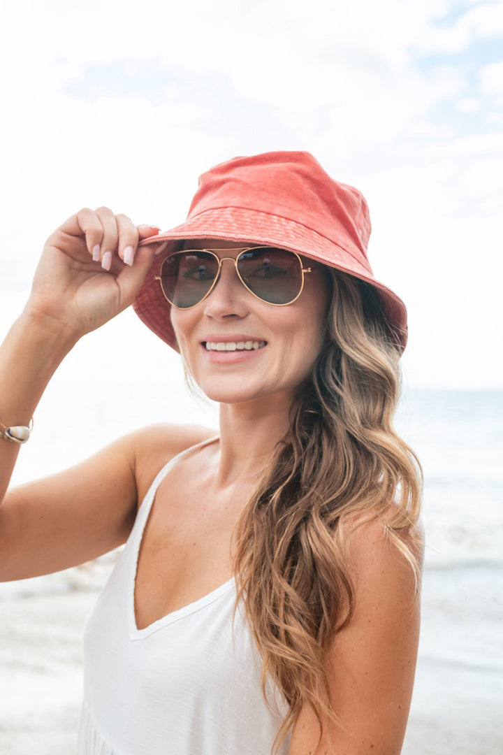 Solid Distressed Bucket Hat - Azoroh