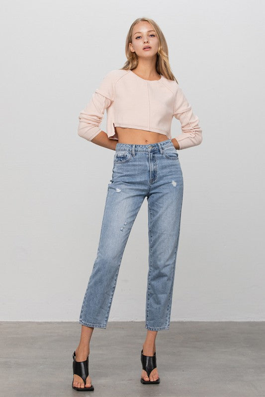 High Waist Straight Jeans