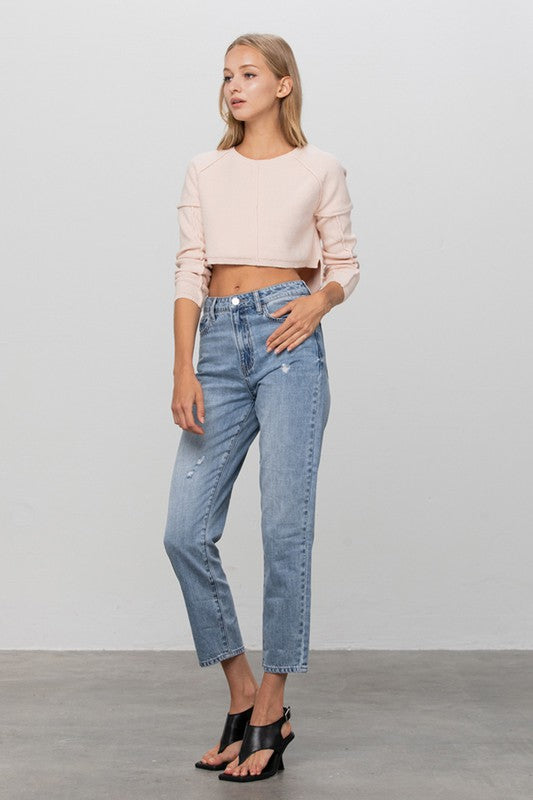 High Waist Straight Jeans