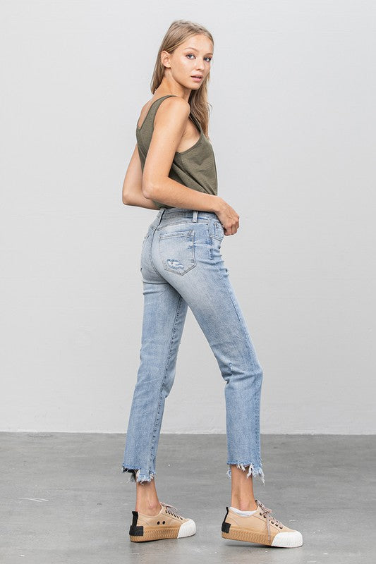 MID WAIST STRAIGHT JEANS