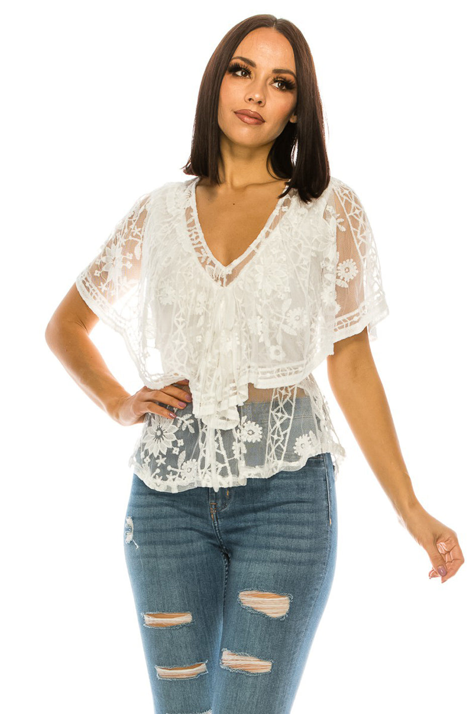 Lace White Top