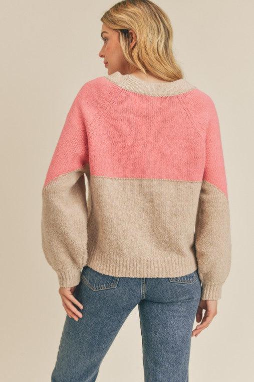 Color block Cardigan Sweater - Azoroh