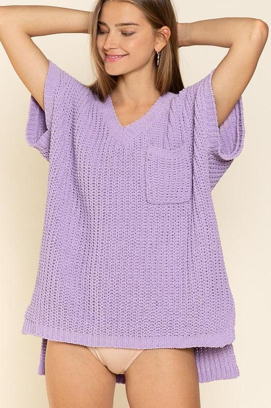 Chenille Thread Pullover Sweater - Azoroh