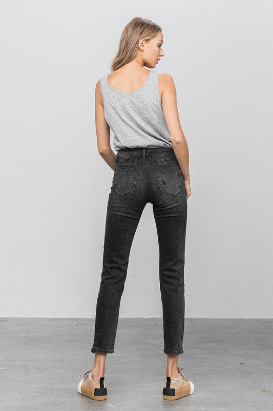 MID-RISE ANKLE STRAIGHT JEANS