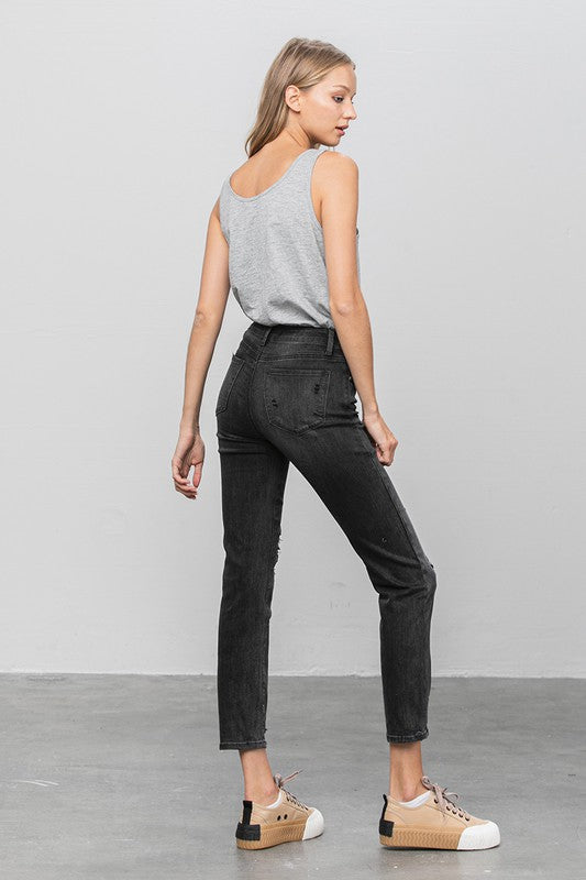 MID-RISE ANKLE STRAIGHT JEANS