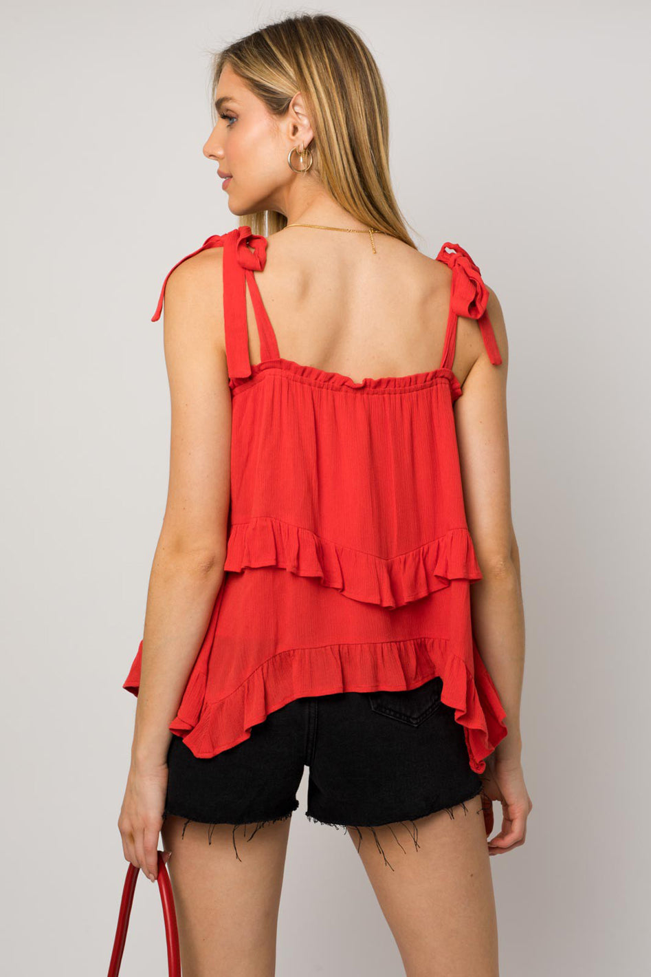 Sleeveless Asymmetrical Hem Line Tiered Top - Azoroh