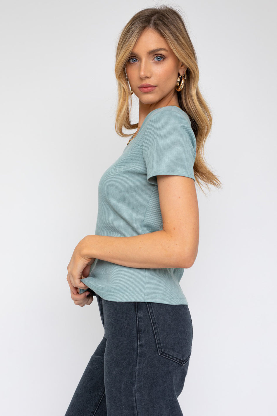 Short Sleeve Asymmetrical Top