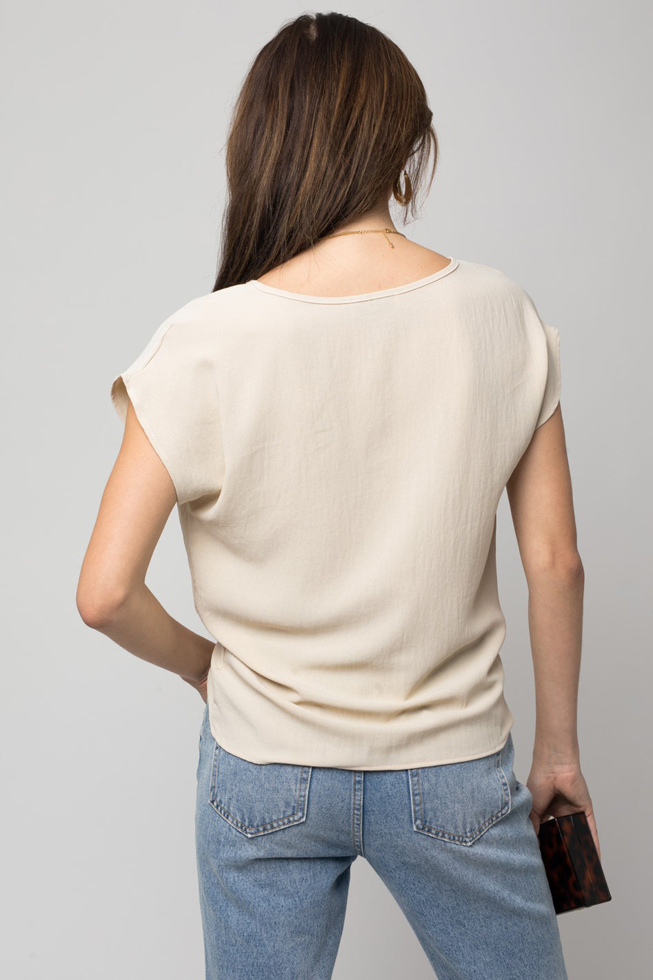Short Sleeve Top With Twist Hem Detail - Azoroh