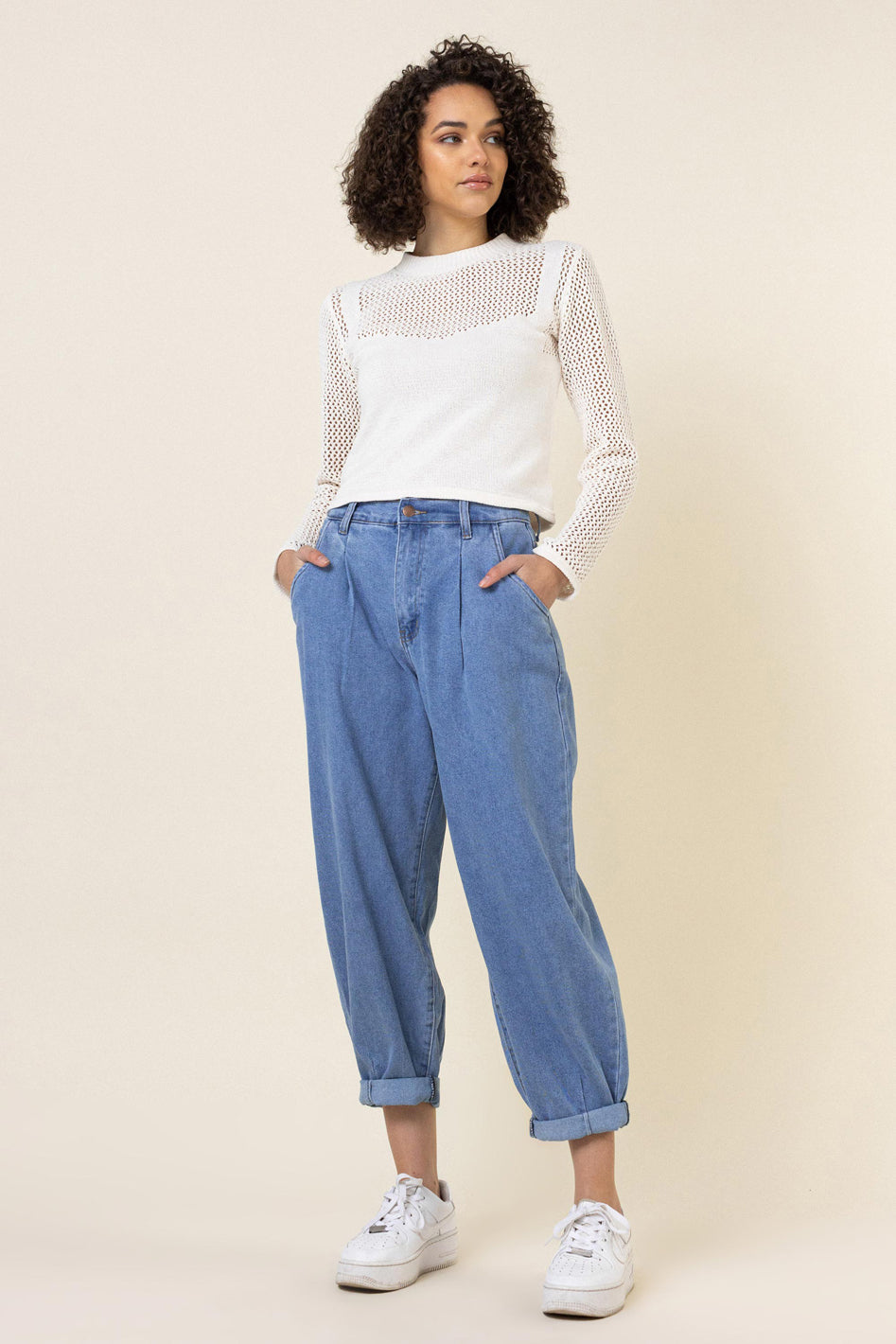 Slouchy High Waisted Jeans - Azoroh