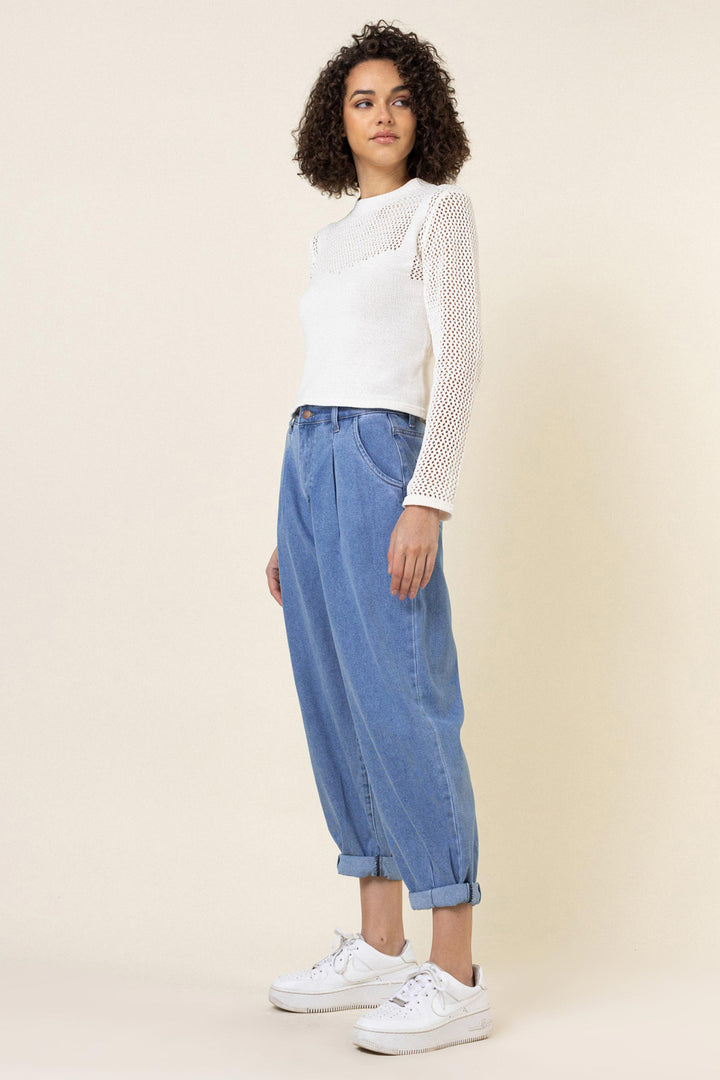 Slouchy High Waisted Jeans - Azoroh