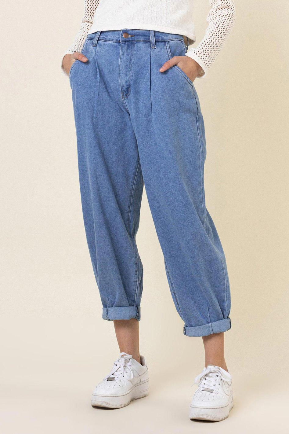 Slouchy High Waisted Jeans - Azoroh