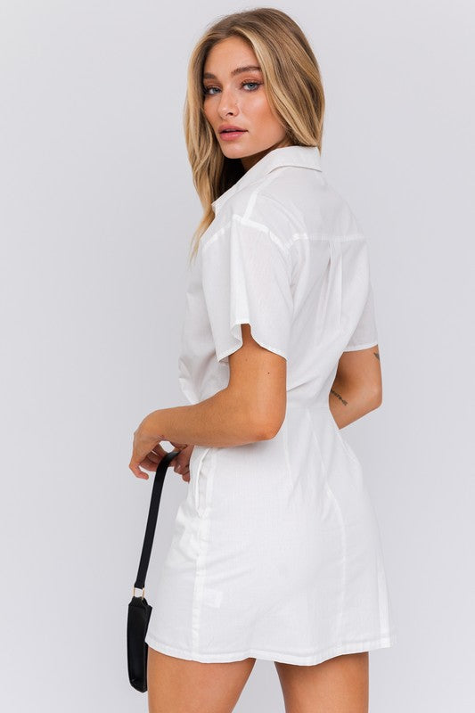 Half Sleeve Shirt Mini Dress