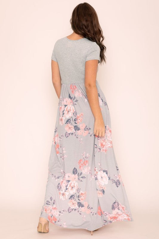 Short Sleeve Floral Maxi Dress