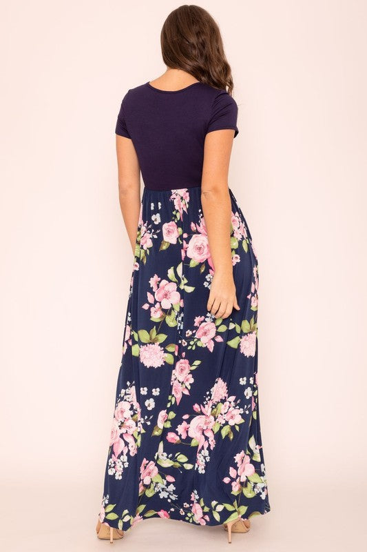 Short Sleeve Floral Maxi Dress