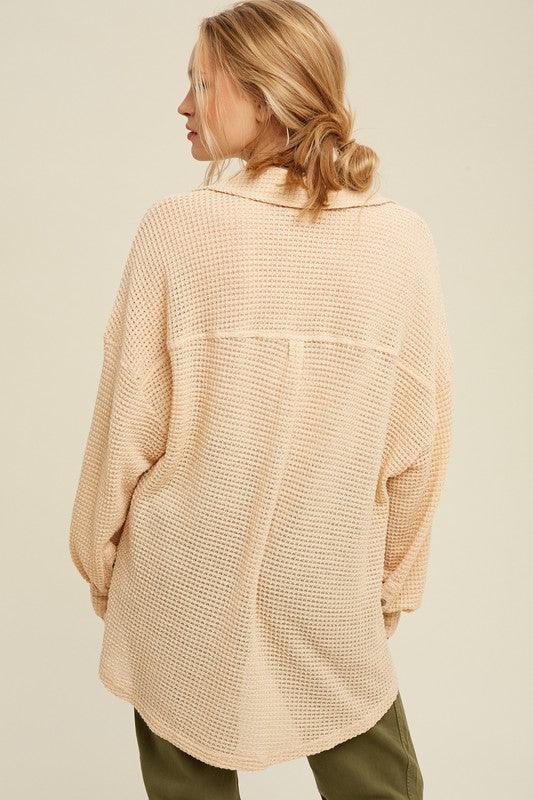 Soft Thermal Knit Shacket Top - Azoroh