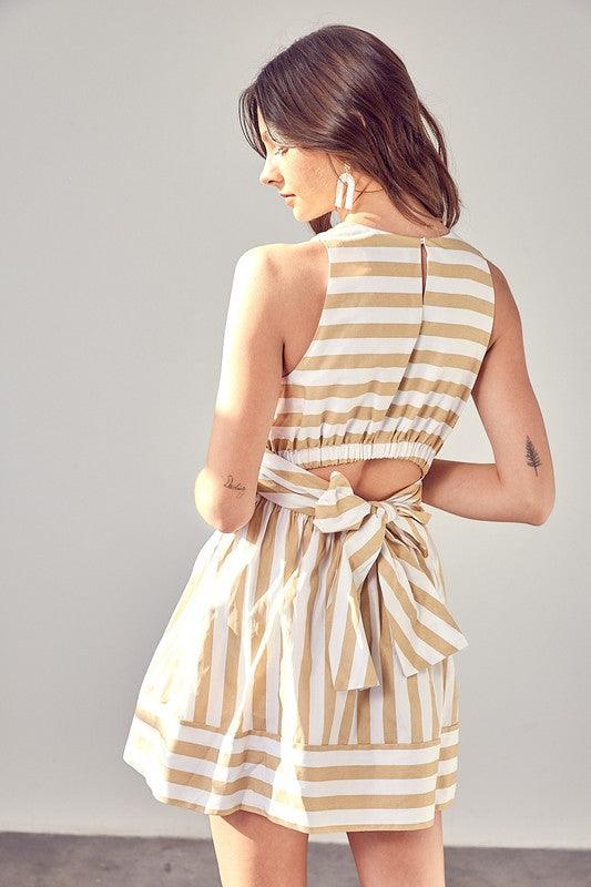 Front Cross Back Tie Dress - Azoroh