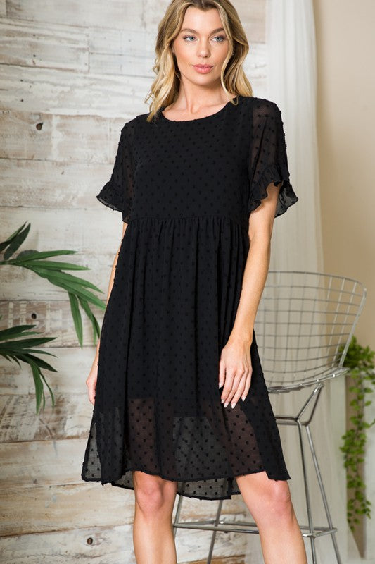 Swiss Dot Chiffon Dress