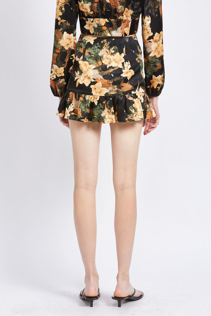 High Waist Mini Ruffled Skirt - Azoroh