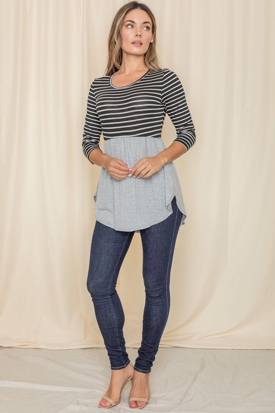 Stripe Babydoll Tunic