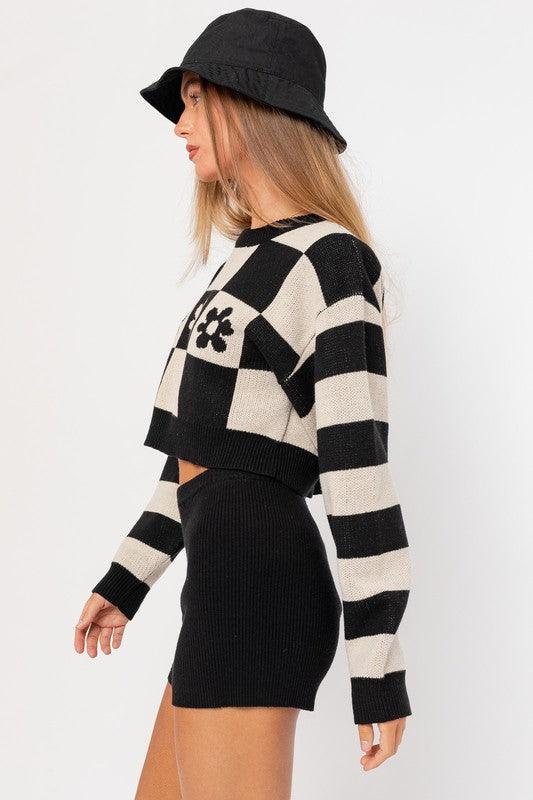 Long Sleeve Crop Sweater - Azoroh