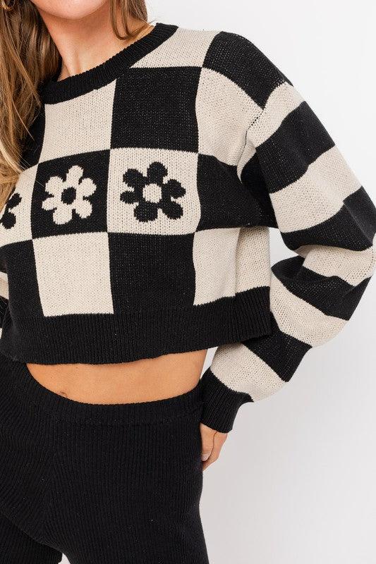 Long Sleeve Crop Sweater - Azoroh