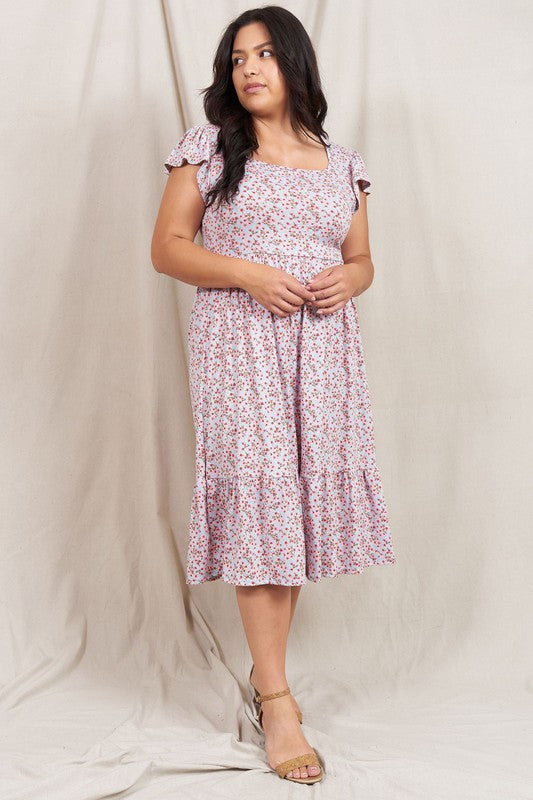 Flutter Sleeve Ditsy Floral Sundress