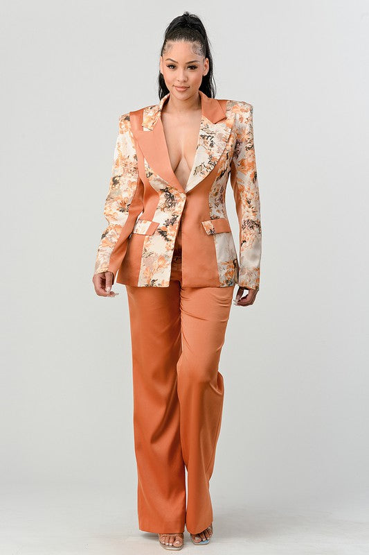 ATHINA TRANSITION PRINT BLAZER AND PANT SUIT