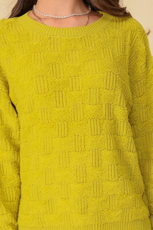 Basket Weave Pattern Sweater - Azoroh