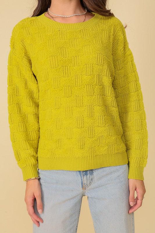 Basket Weave Pattern Sweater - Azoroh