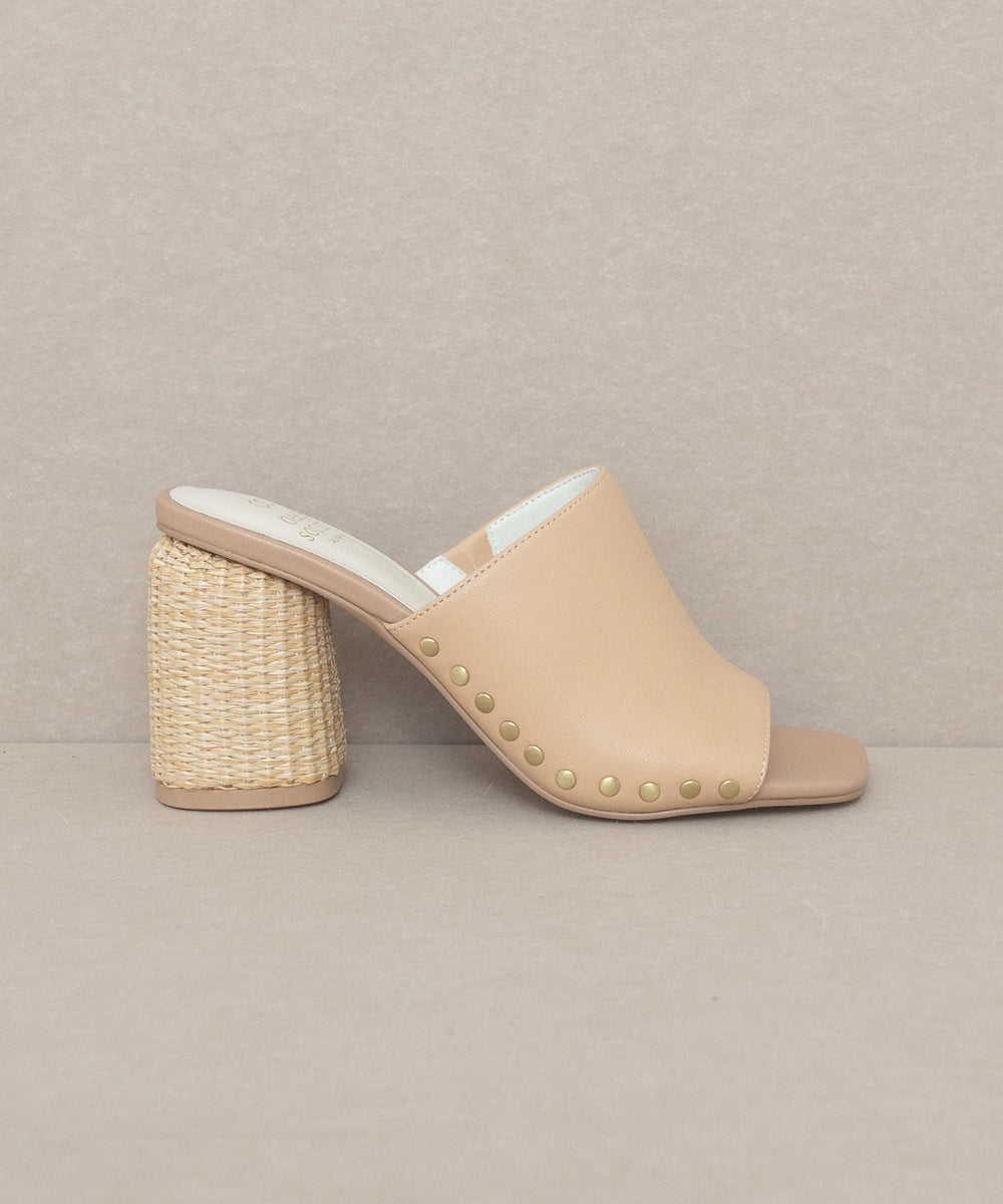 Oasis Society Serena - Studded Raffia Slide Heel - Azoroh