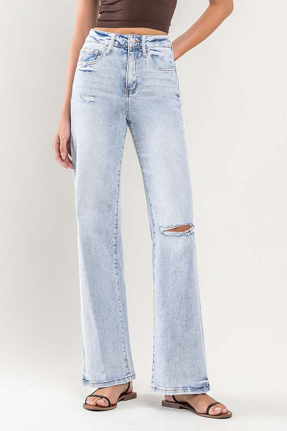 90's Vintage Super High-Rise Flare Jeans - Azoroh