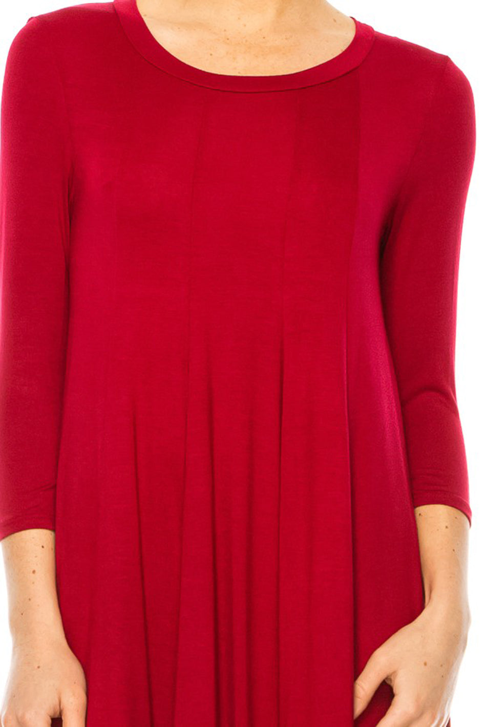 Solid jersey knit a-line dress - Azoroh