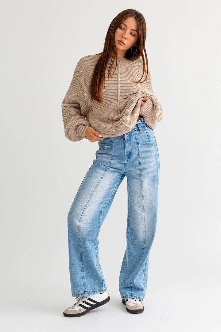 Ribbed Knitted Sweater - Azoroh
