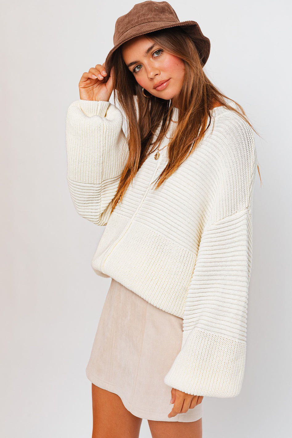 Ribbed Knitted Sweater - Azoroh