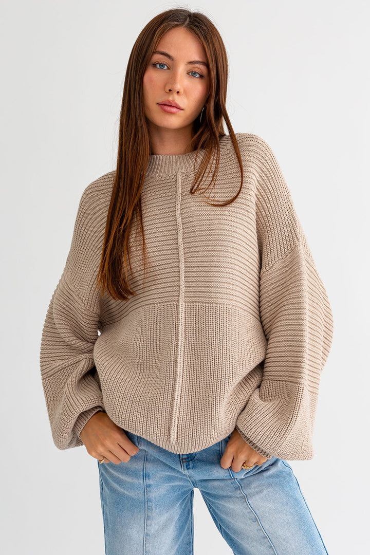 Ribbed Knitted Sweater - Azoroh