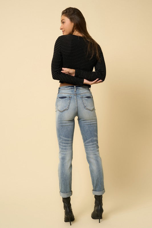 High Rise Girlfriend Jeans