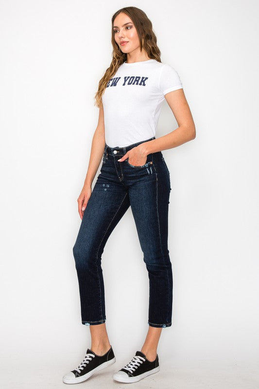 PLUS SIZE - HIGH RISE SKINNY STRAIGHT JEANS