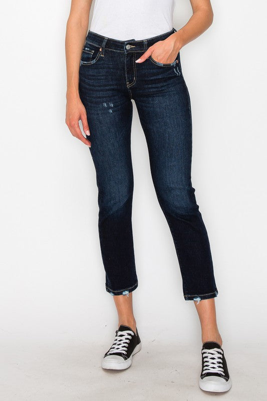 PLUS SIZE - HIGH RISE SKINNY STRAIGHT JEANS