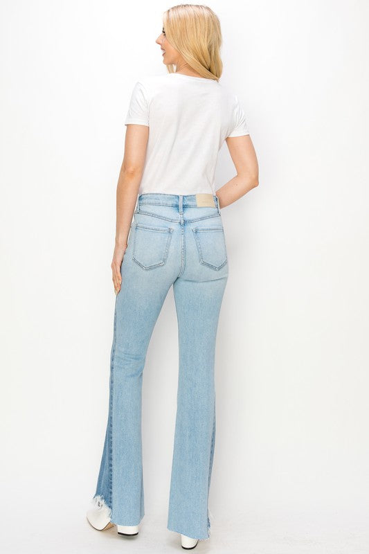 HIGH RISE BOOT CUT W/COLOR PANEL DETAIL JEANS