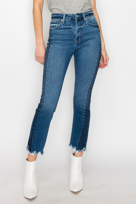 HIGH RISE SLIM STRAIGHT JEANS