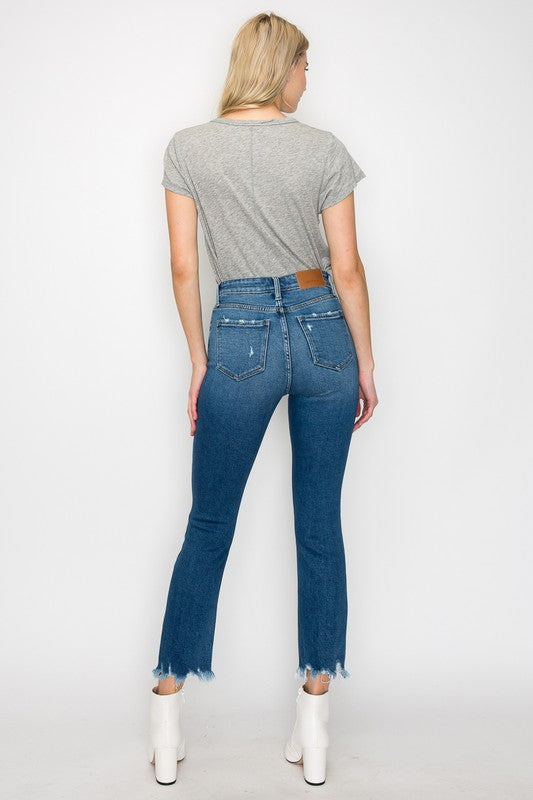 HIGH RISE SLIM STRAIGHT JEANS