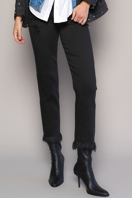 HIGH RISE CROPPED STRAIGHT JEANS