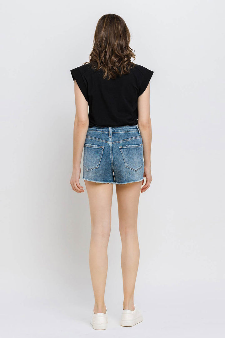 Super High Rise Button Up Stretch Shorts - Azoroh